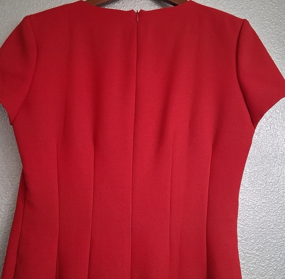 Vintage Positive Attitude NWOT Cherry Red Long Dress With Front Slit   Size 12 - Picture 10 of 13